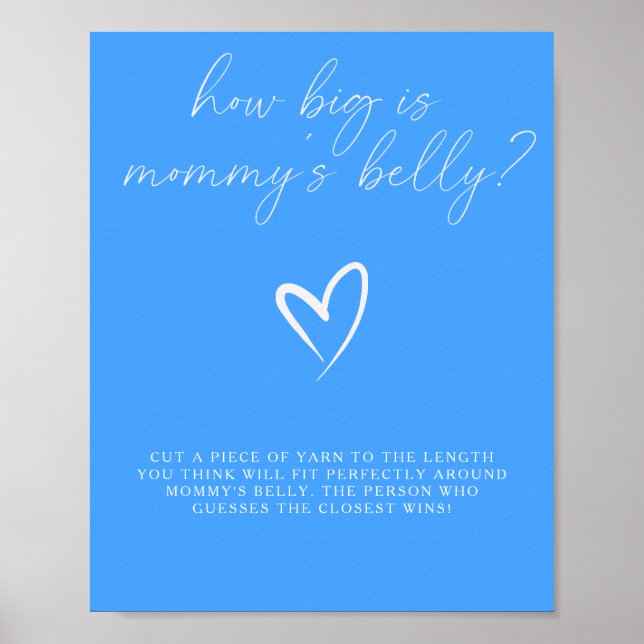 Minimalistisch blau - wie groß ist das Bauchspiel  Poster (Vorne)