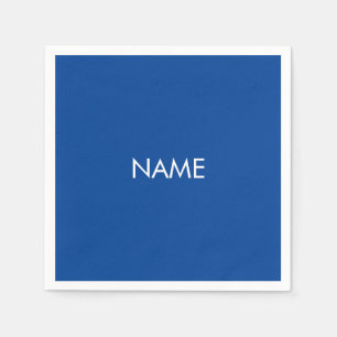 Minimalistisch-blauer individuelle Name Serviette
