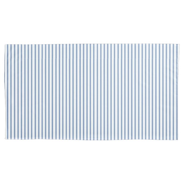 Minimalistisch-Blauweißer Vertikalpinstreifen Kissenbezug (Vorderseite)