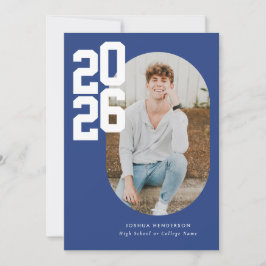 Minimalistisch Blue 2025 Foto Abschluss Ankündigung