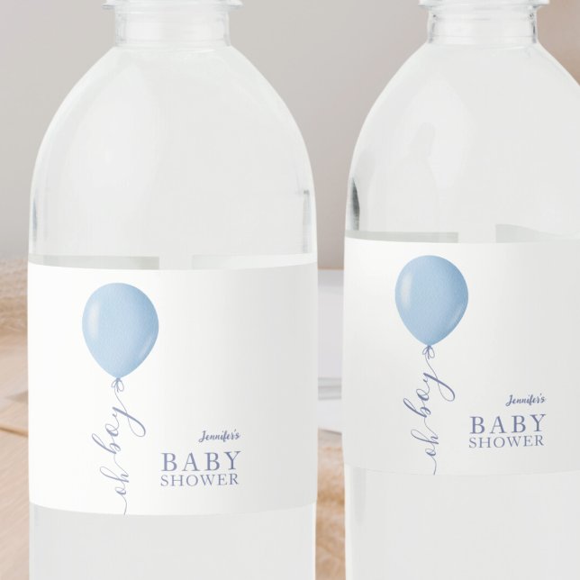 Minimalistisch Blue Balloon Oh Boy Baby Dusche (Von Creator hochgeladen)