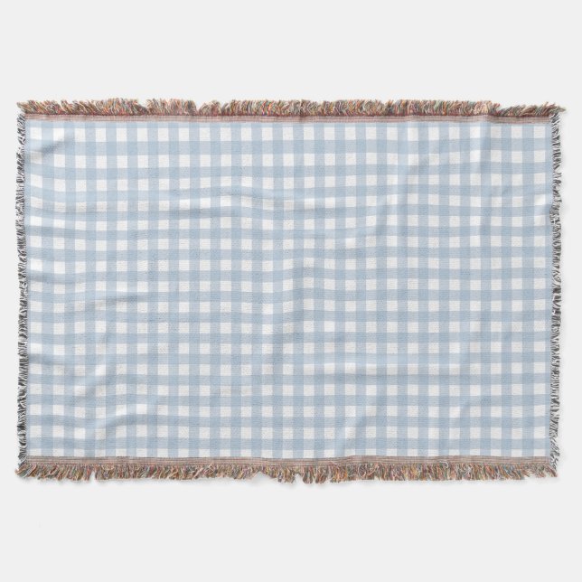 Minimalistisch Blue Gingham Kariert Pattern Decke (Vorderseite)