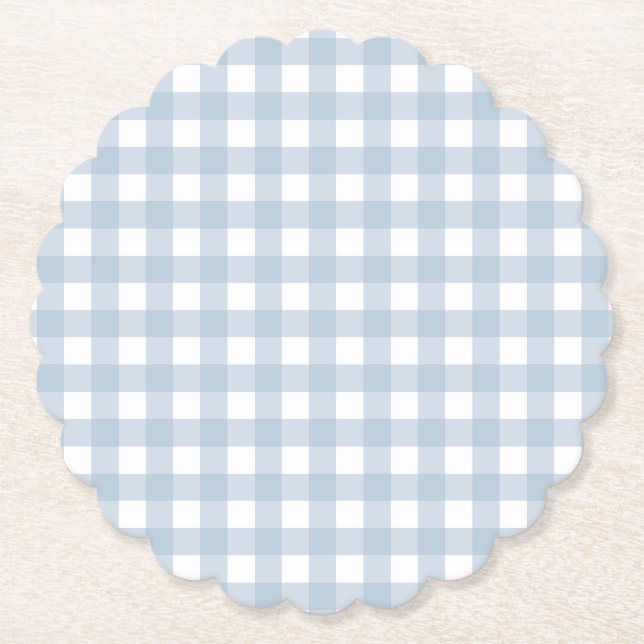 Minimalistisch Blue Gingham Kariert Pattern Untersetzer (Vorderseite)