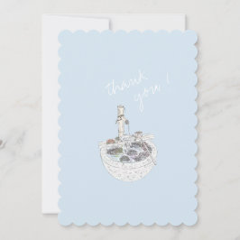 Minimalistisch Blue Handvoll Vielen Dank Postcard Einladung