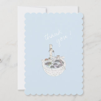 Minimalistisch Blue Handvoll Vielen Dank Postcard Einladung