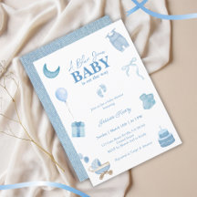Minimalistisch Blue Jean Baby Denim Baby Shower