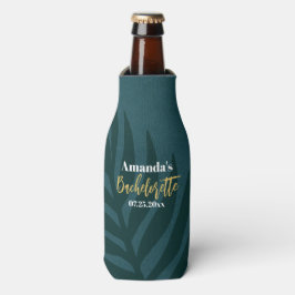 Minimalistisch Blue Palm Leaf Bachelorette Flasche Flaschenkühler