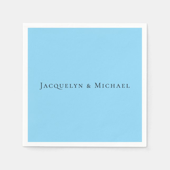 Minimalistisch Blue Schlicht Elegante Claasical Na Serviette (Vorderseite)