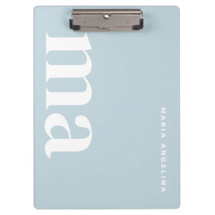 Minimalistisch Blue School Monogram Klemmbrett