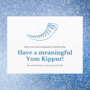 Minimalistisch Blue Shofar bedeutsames Yom Kippur Postkarte