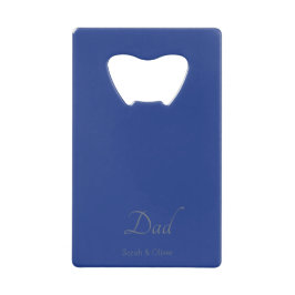 Minimalistisch Blue & Silver "Vater" Custom - Geldbeutel Flaschenöffner