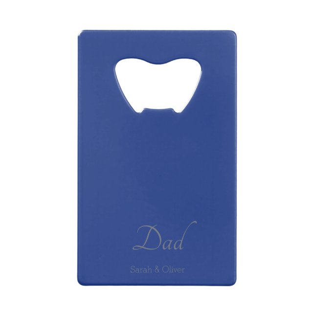 Minimalistisch Blue & Silver "Vater" Custom - Geldbeutel Flaschenöffner (Vorderseite)