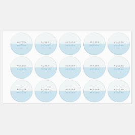 Minimalistisch Blue Two-Tone Etiketten