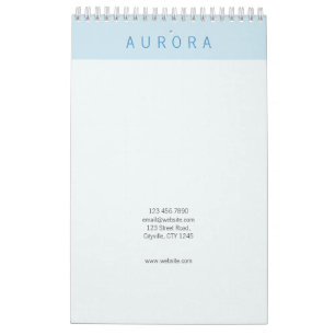Minimalistisch Blue Two-Tone Kalender