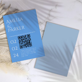 Minimalistisch Blue Wedding Card Begleitkarte