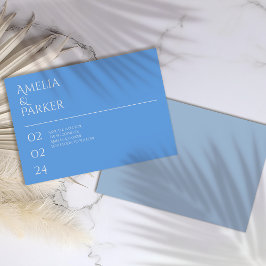 Minimalistisch Blue Wedding speichert die Datumska Save The Date