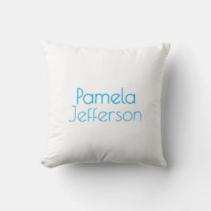 Minimalistisch Blue & White Beruflich Modern Name Kissen