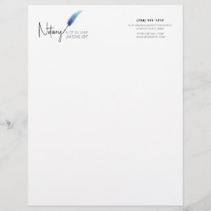 Minimalistisch Blue & White Simple Moderner Notar Briefbogen