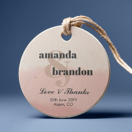 Minimalistisch Blush & Bloom Bold Script Hochzeit Geschenkanhänger