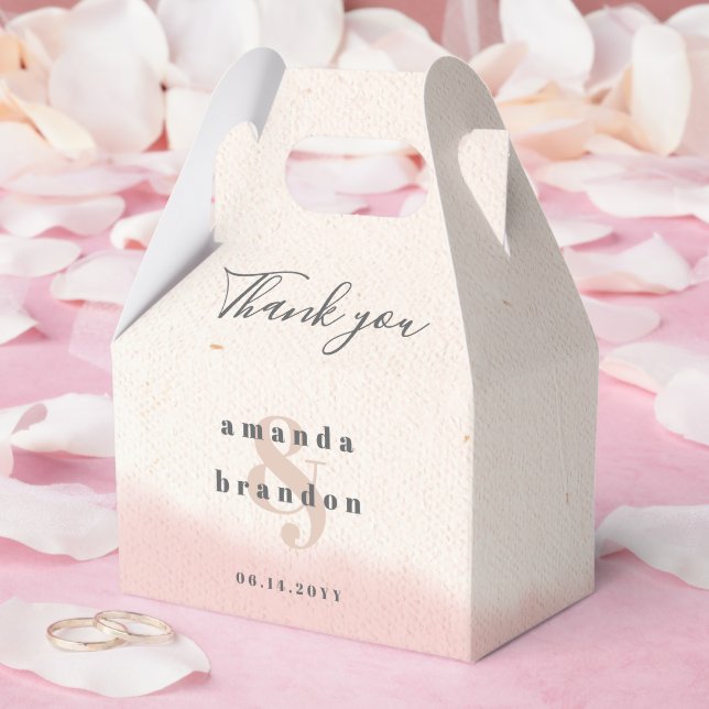 Minimalistisch Blush Bold Script Wedding Danke Geschenkschachtel (Hochzeit)