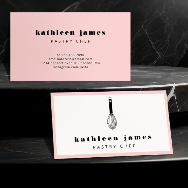 Minimalistisch Blush Pink Ballon Whisky Koch Visitenkarte (Von Creator hochgeladen)