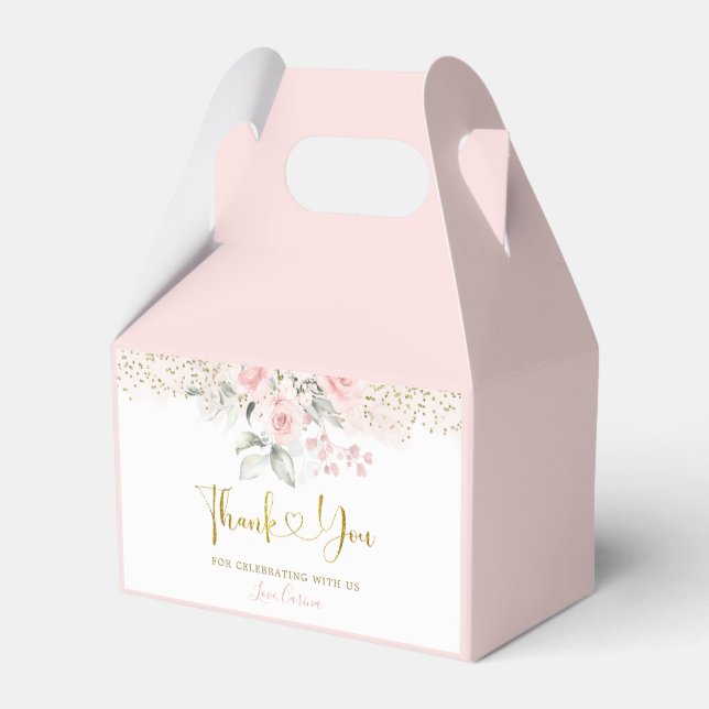 Minimalistisch Blush Pink Bläserndusche Geschenkschachtel (Vorderseite)