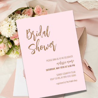 Minimalistisch Blush Pink Bridal Dusche Einladung