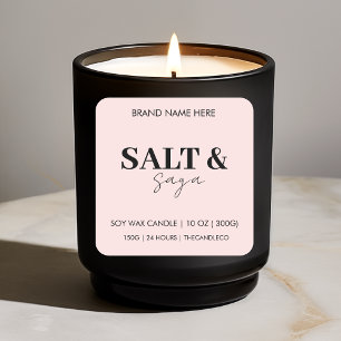 Minimalistisch Blush Pink Candle elegant Quadratischer Aufkleber