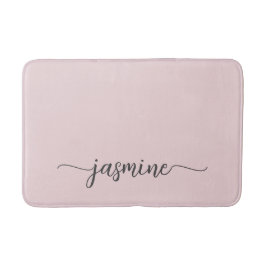 Minimalistisch Blush Pink Girl Monogram Name Scrip Badematte