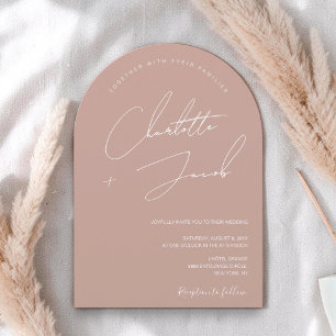 Minimalistisch Blush Pink Moderne Hochzeit Einladung