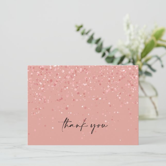 Minimalistisch Blush Pink Moderne Stilvoll Dankeskarte (Stehend Vorderseite)