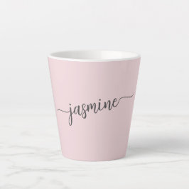 Minimalistisch Blush Pink Monogram Name Signature  Milchtasse