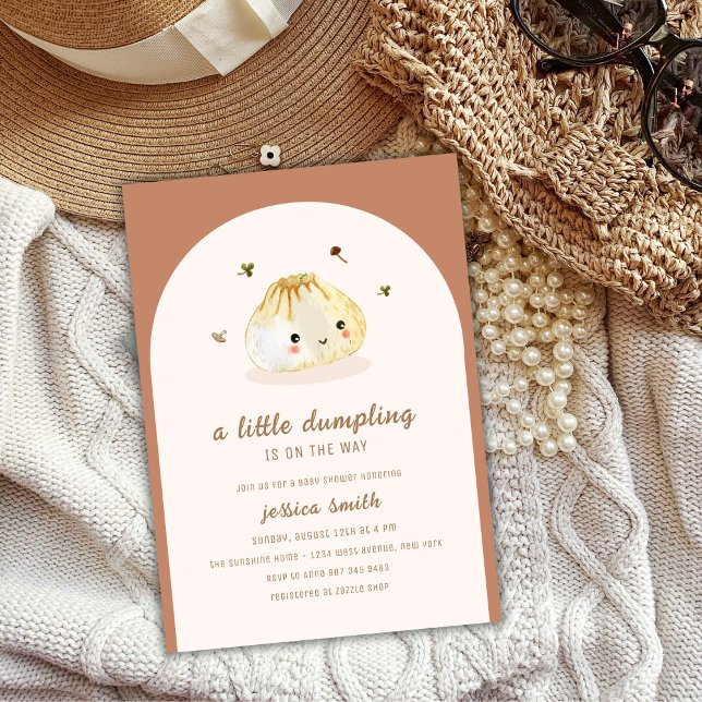 Minimalistisch Boho Arch Chinese Dumpling Baby Dus Einladung (Minimalist Boho Arch Chinese Dumpling Baby Shower Invitation)