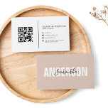 Minimalistisch Boho Beige QR-Code Modern Visitenkarte<br><div class="desc">Moderne Minimalistische Boho Beige Business Card mit QR Code. Personalisieren Sie Ihre noch heute!</div>