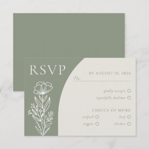 Minimalistisch Boho Botanic Sage Green UAWG Begleitkarte