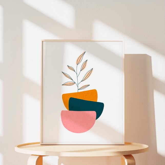 Minimalistisch Boho Botanische Abstrakte Form Kuns Poster (Von Creator hochgeladen)