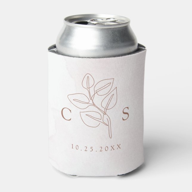 Minimalistisch Boho Botanische Hochzeit Dosenkühler (Kanne Vorderseite)