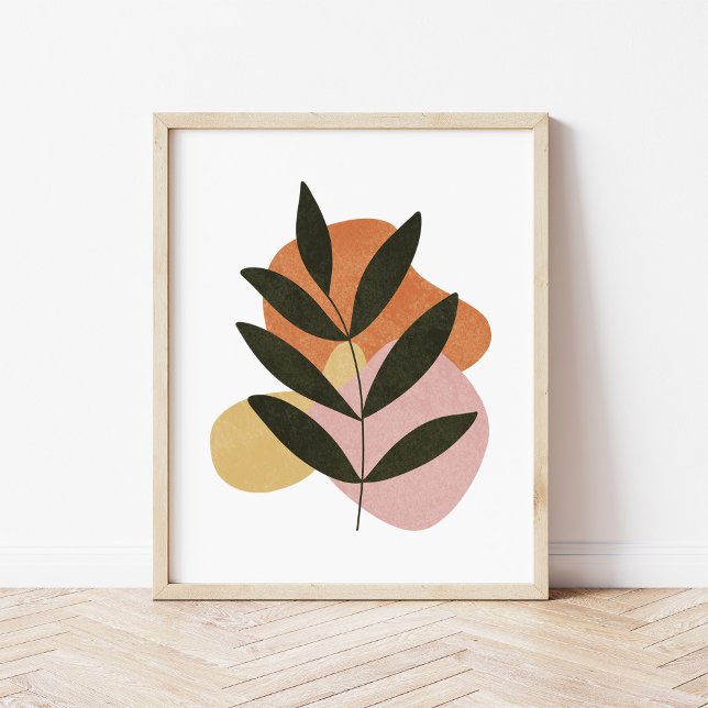 Minimalistisch Boho Botanisches Leaf Abstrakte For Poster (Von Creator hochgeladen)