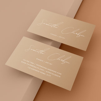 Minimalistisch Boho Cream Beige Handgeschriebenes Visitenkarte