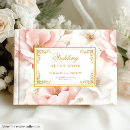 Minimalistisch Boho Dusty Pink Ivory Gold Gästebuc Gästebuch