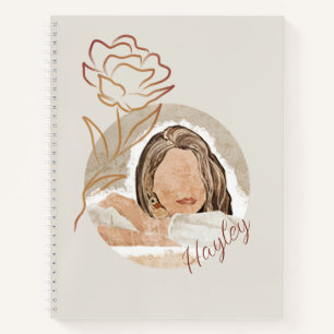 Minimalistisch Boho Earth Tone Monogram Notizbuch