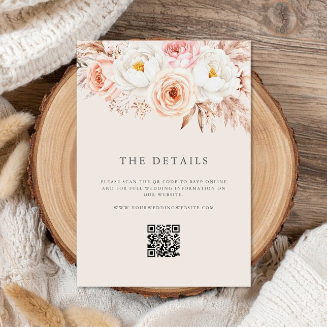 Minimalistisch Boho Fall Floral Wedding Begleitkarte (Von Creator hochgeladen)