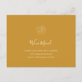 Minimalistisch Boho Floral bewegte Adresse gelb Postkarte