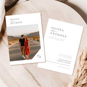 Minimalistisch Boho Foto Wedding Einladung