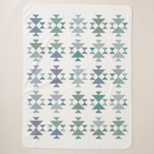 Minimalistisch Boho Geometric Südwest Blue Pastels Sherpadecke