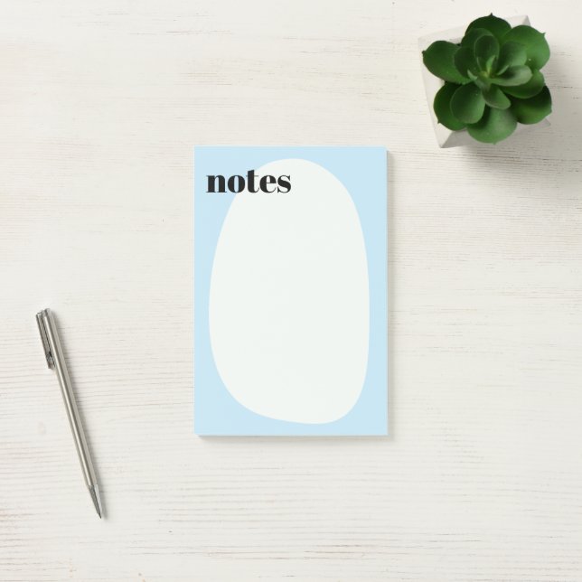 Minimalistisch Boho Light Blue Bold Post-it Klebezettel (Büro)