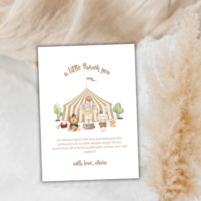 Minimalistisch Boho Magical Safari Circus Baby Dus Dankeskarte (Minimalist Boho Magical Safari Circus Baby Shower Thank You Card)