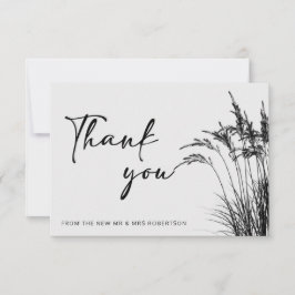 Minimalistisch Boho Pampas Grass Black & White Karte