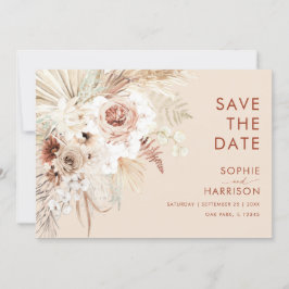 Minimalistisch Boho Pampas Grass Save the Date Einladung
