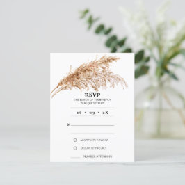 Minimalistisch Boho Pampas Grass Wedding RSVP Card Einladung